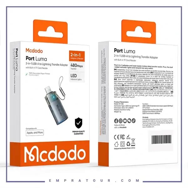 تبدیل OTG لایتنینگ به USB3.0 و رم ریدر مک دودو Mcdodo OT-7850