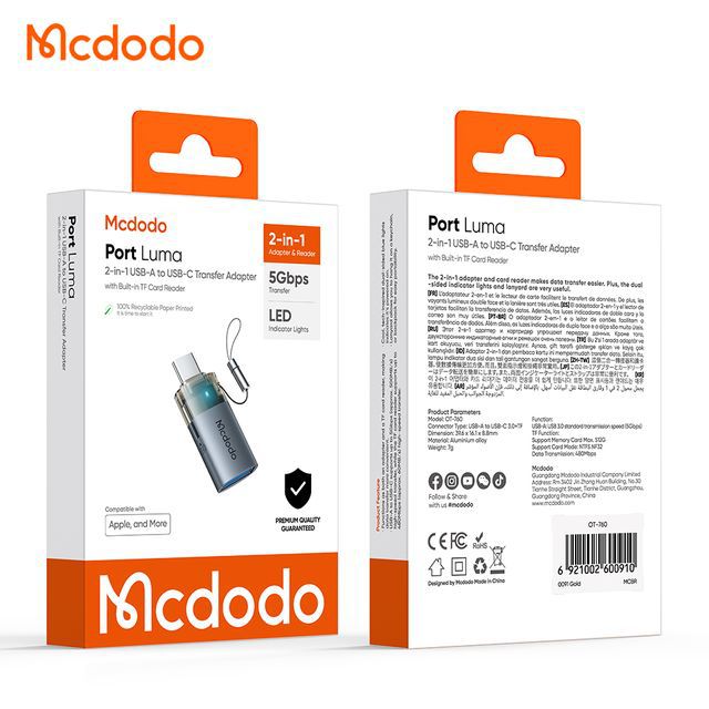 تبدیل OTG تایپ سی و رم ریدر مک دودو مدل Mcdodo OT-760
